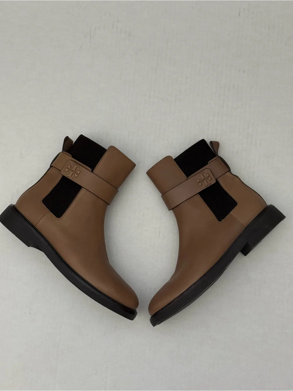 Tory Burch Cognac Leather Ankle Booties with Strap Size 10